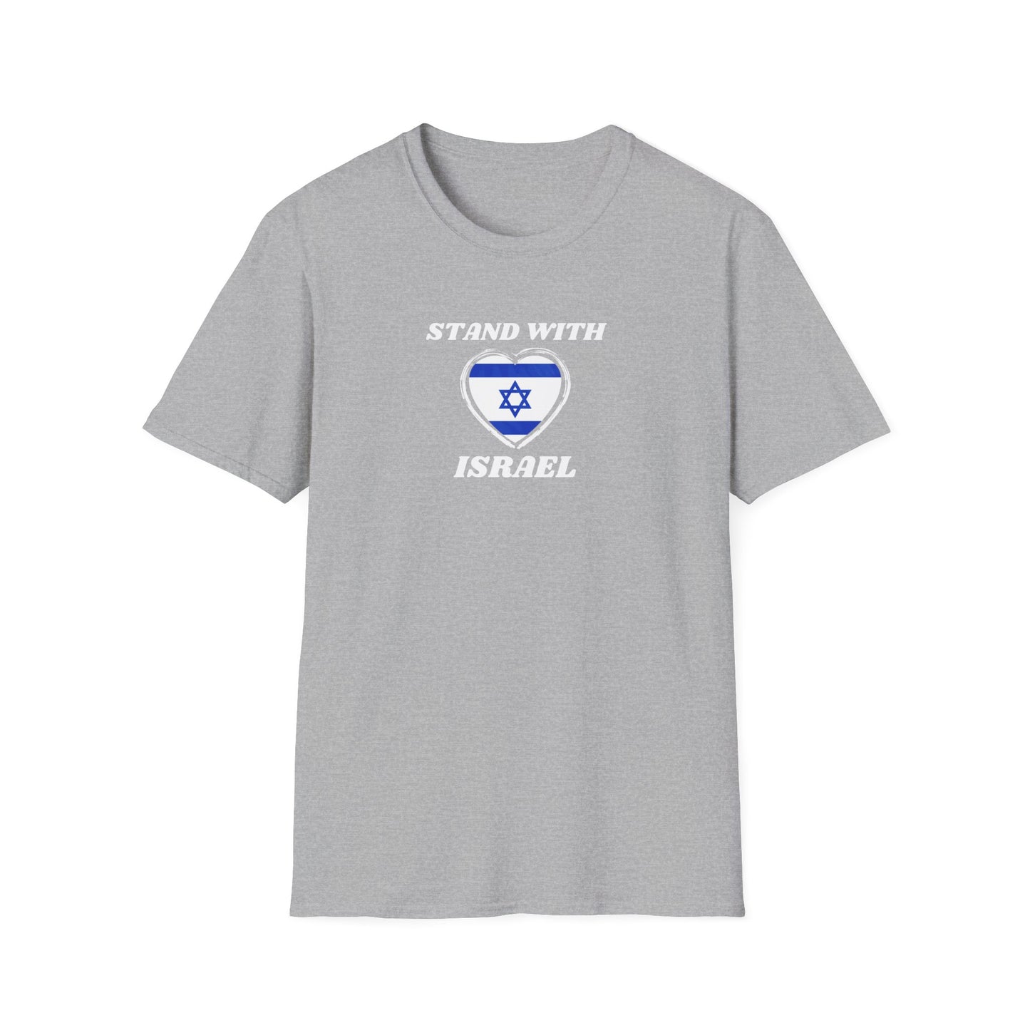 Stand with Israel Flag T-Shirt Sport Grey