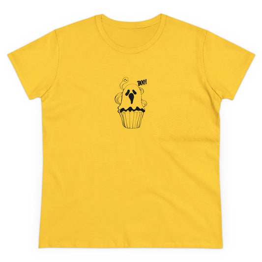 Cute Ghost Cupcake, Halloween Cupcake Designs, Halloween Graphic Shirts, Spooky Halloween Shirts, Cute Halloween Graphic Tees Daisy