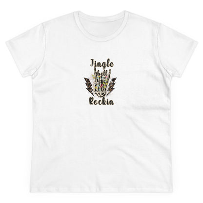 Jingle Bell Rockin, Christmas Graphic Shirts, Festive Holiday T-Shirts, Ugly Christmas Sweater Tees, Funny Christmas Shirt Designs, Cute Xmas Graphic Tees White