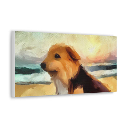 Dog wall art, ocean wall art, beach art, Canvas Gallery Wraps, Dog Beach - SaviTraviDesigns