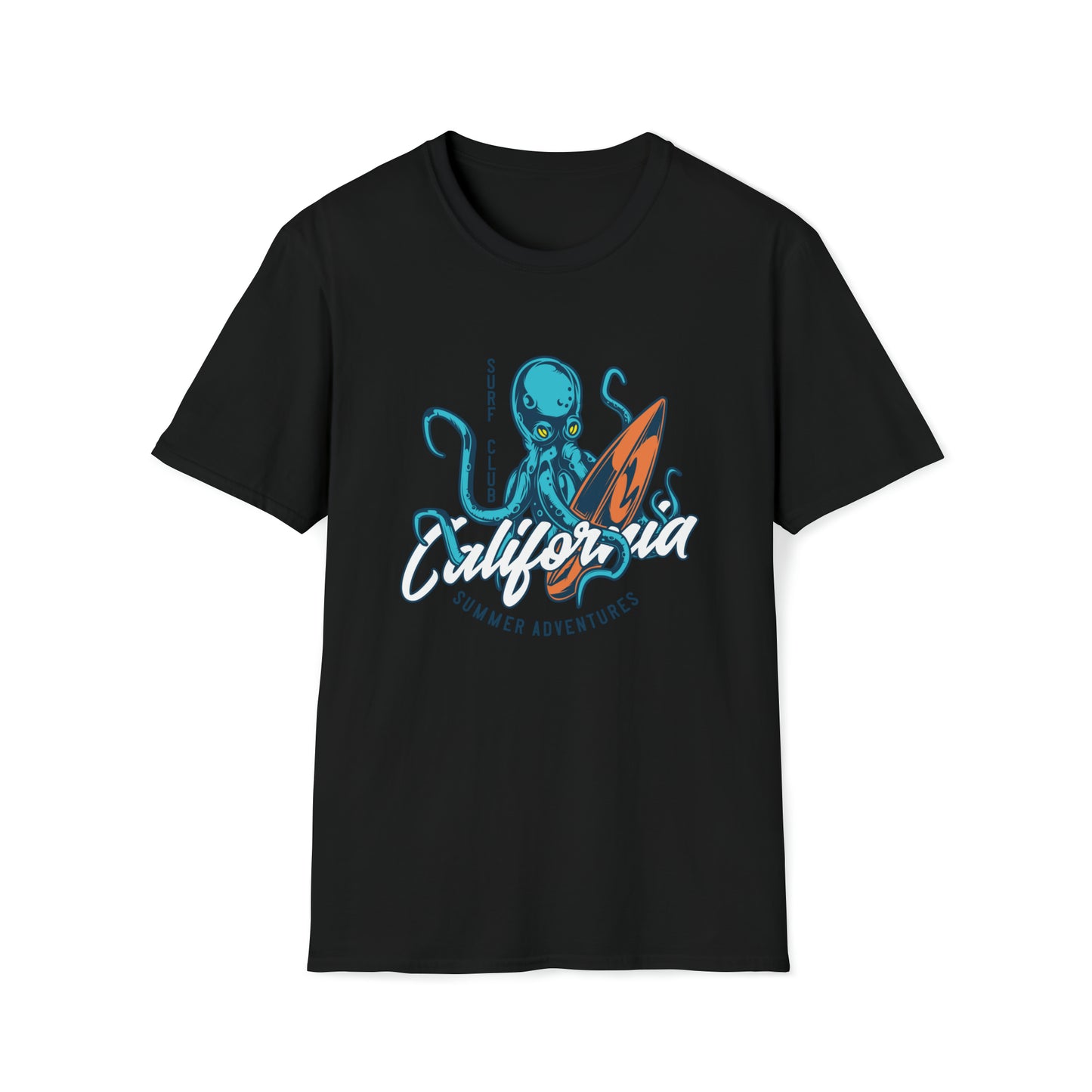 California Summer Adventures Surf Club |Beach Lifestyle Shirts | Summer Vibe Apparel Black