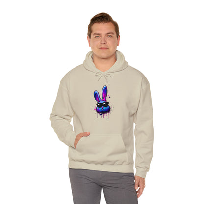 Bunny Hoodie, Graffiti Hoodie, Graffiti sweatshirt, Bunny sweatshirt, Urban Art Hooded Sweatshirt, Blue Bunny