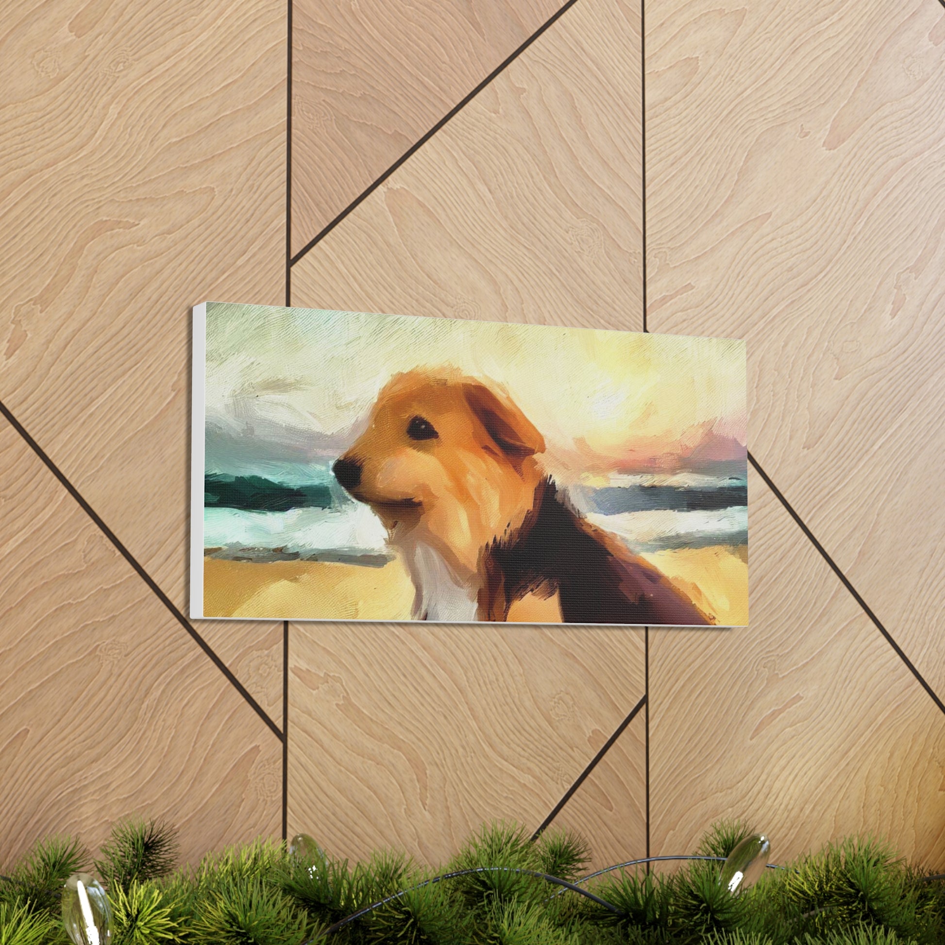 Dog wall art, ocean wall art, beach art, Canvas Gallery Wraps, Dog Beach - SaviTraviDesigns