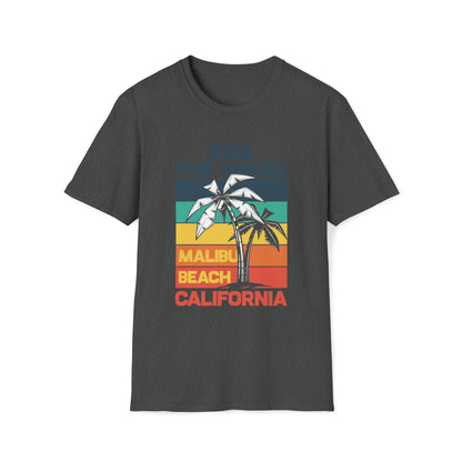 Ride The Waves Malibu Beach |Beach Life Clothing | Ocean Vibes Apparel Dark Heather