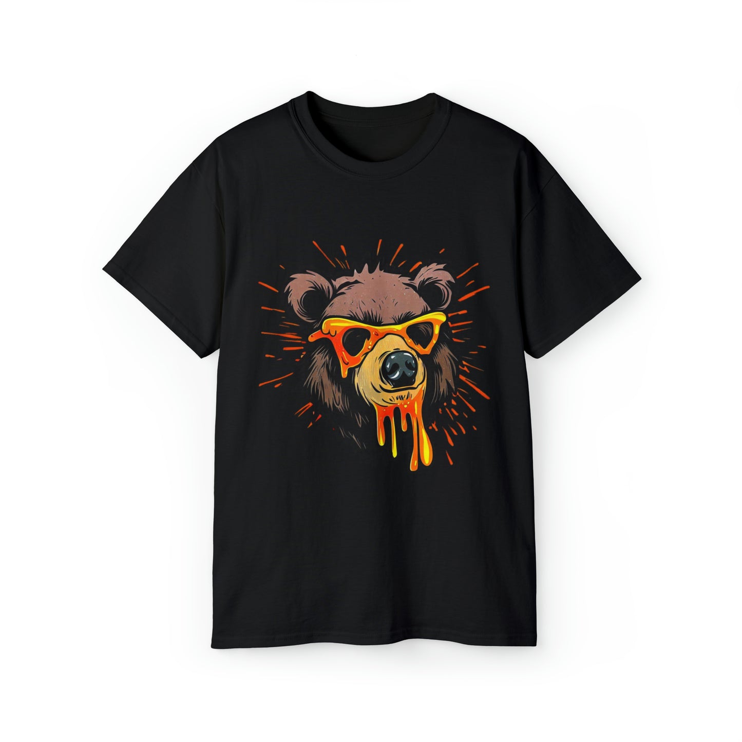 Graffiti Graphic Shirt, Street Art, Urban Art, Unisex Ultra Cotton Tee, Orange Bear Black