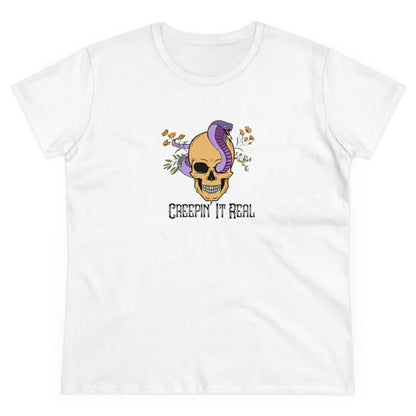 Creepin' it Real, Halloween Graphic Shirts, Spooky Halloween Shirts, Scary Halloween Shirt Designs, Cute Halloween Graphic Tees, Funny Halloween Shirt Ideas White