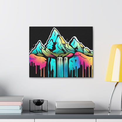 Mountain Waterfall, Graffiti-inspired home decor, Modern street art prints, Graffiti wall art, Street art canvas art, Graffiti artist prints - SaviTraviDesigns