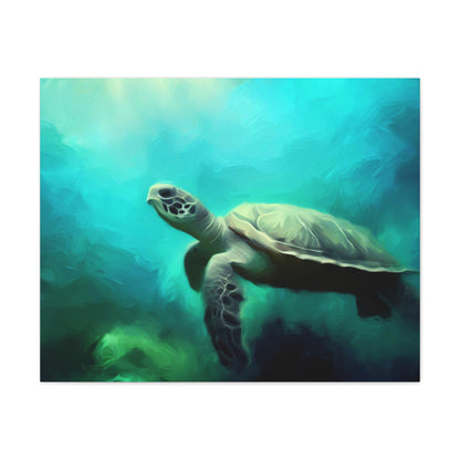 Sea Turtle wall art, ocean wall art, Canvas Gallery Wraps, Ocean Animal, Sea Turtle 30″ x 24″ Premium Gallery Wraps (1.25″)