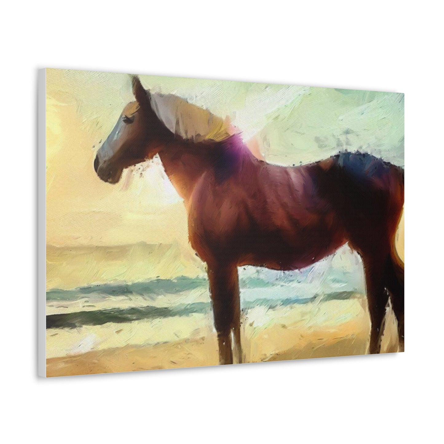 Horse wall art, Beach wall art, ocean wall art, Canvas Gallery Wraps, Horse Beach, Sunset Beach - SaviTraviDesigns