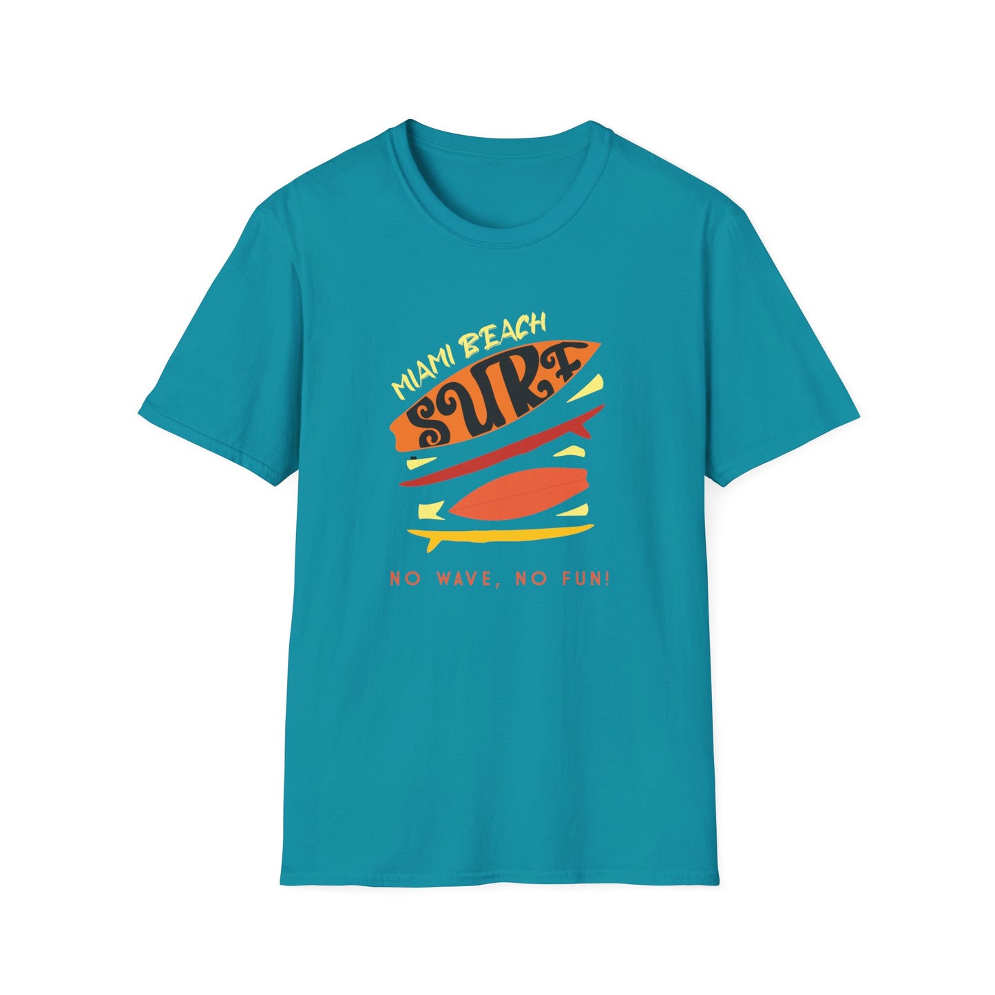 Miami Beach Surf Beachwear Graphic T Shirt Tropical Blue