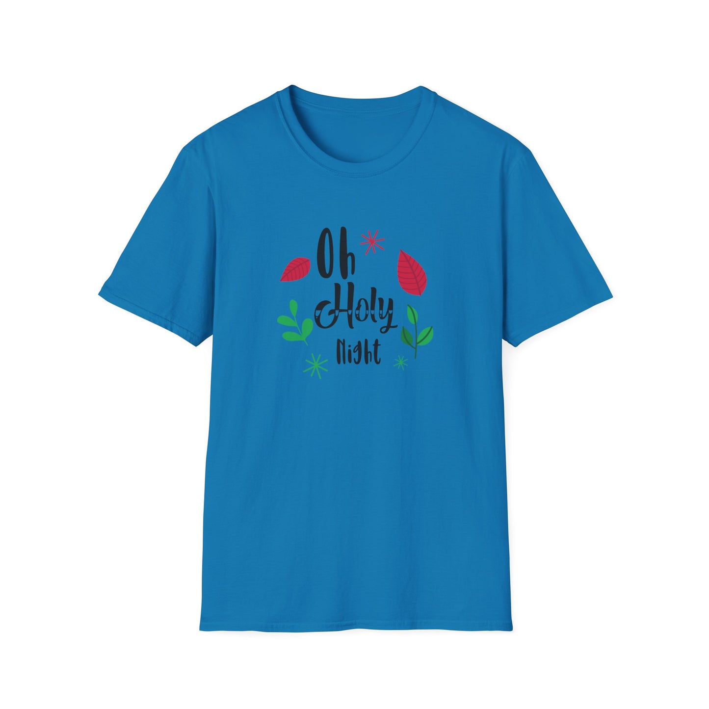 Oh Holy Night Holiday Graphic T Shirt Sapphire