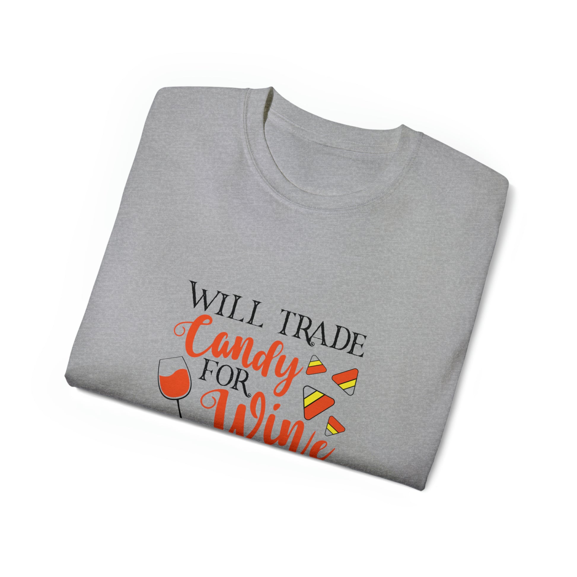 Will Trade Candy For Wine, Halloween Graphic Shirts, Spooky Halloween Shirts, Scary Halloween Shirt Designs, Cute Halloween Graphic Tees, Funny Halloween Shirt Ideas - SaviTraviDesigns