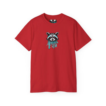 Juicy Blue Raccoon- Graffiti Print T-Shirt