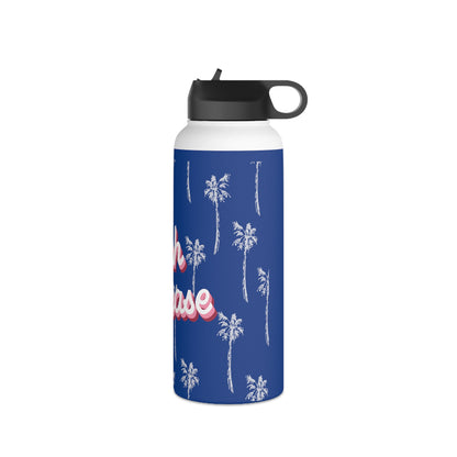 Beach Please water bottle, design water bottle, Stainless Steel Water Bottle, Standard Lid - SaviTraviDesigns