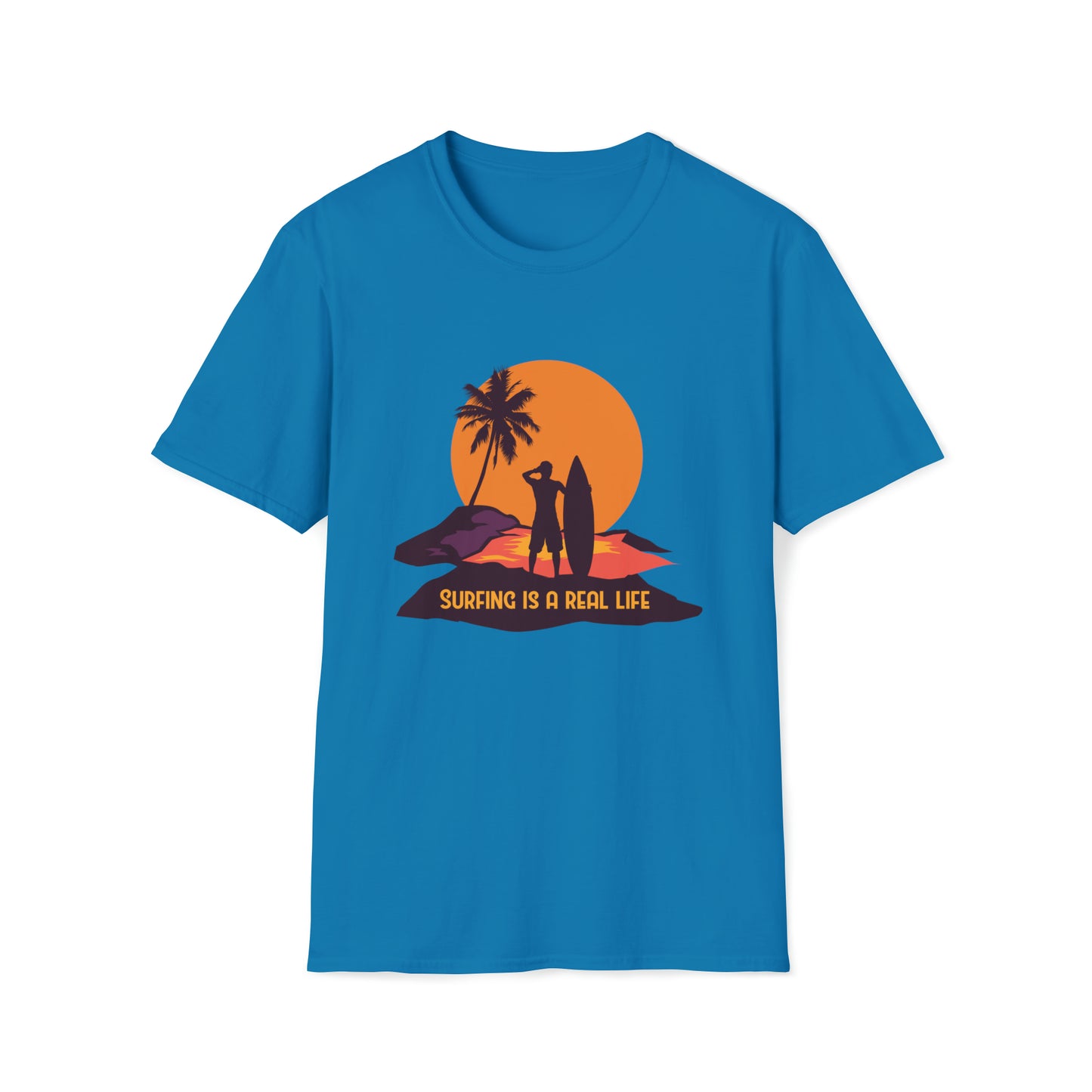 Surfing is Real Life |Beach Lifestyle Shirts | Summer Vibe Apparel Sapphire